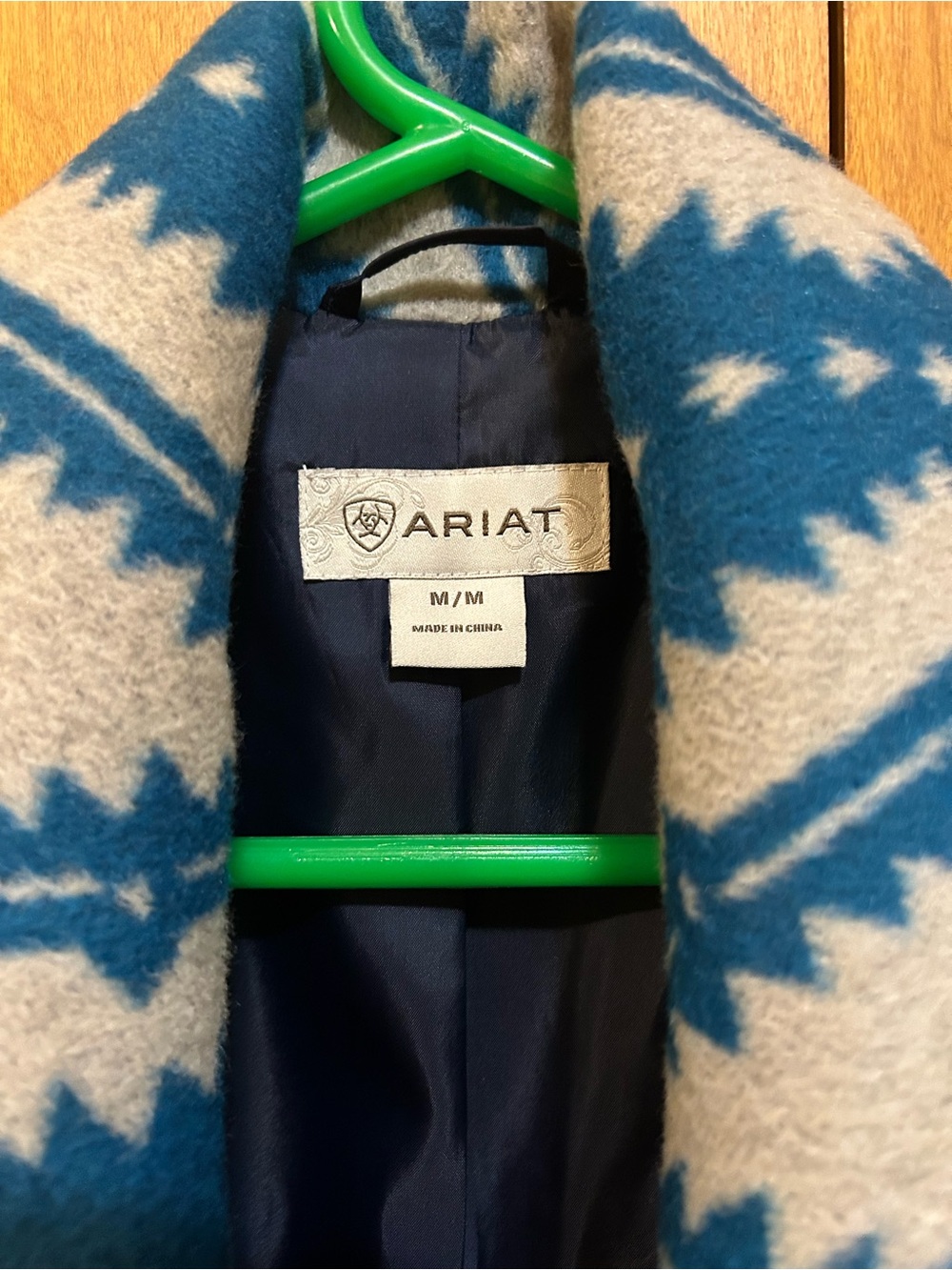 Ariat Blue and Cream Aztec Wool-Blend Jacket - Picture 3 of 3